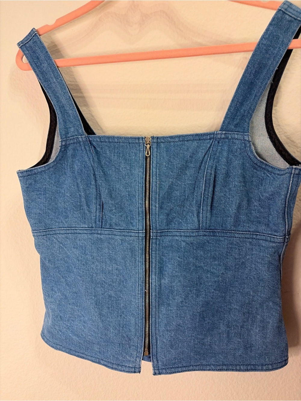 rag & bone Light Blue Denim Zip-Front Tank